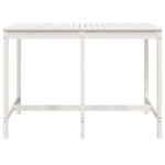 Table de jardin blanc 159,5x82,5x110 cm bois massif de pin – Image 2