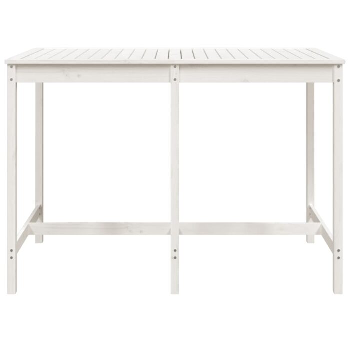 Table de jardin blanc 159,5x82,5x110 cm bois massif de pin – Image 2
