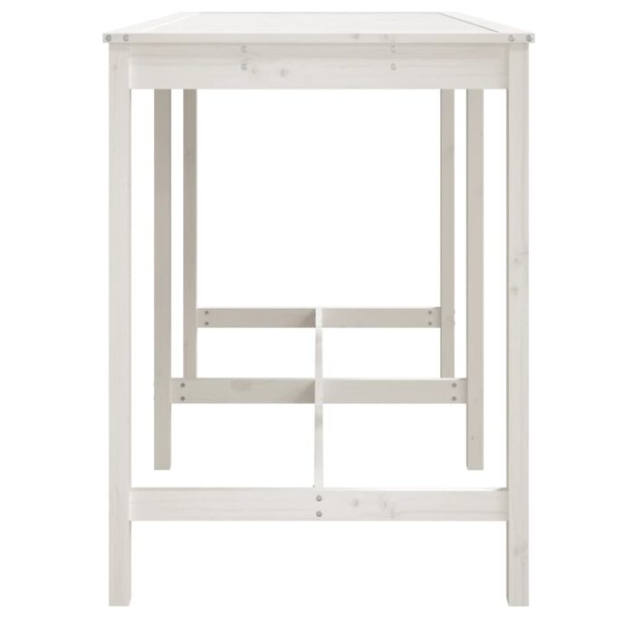 Table de jardin blanc 159,5x82,5x110 cm bois massif de pin – Image 3