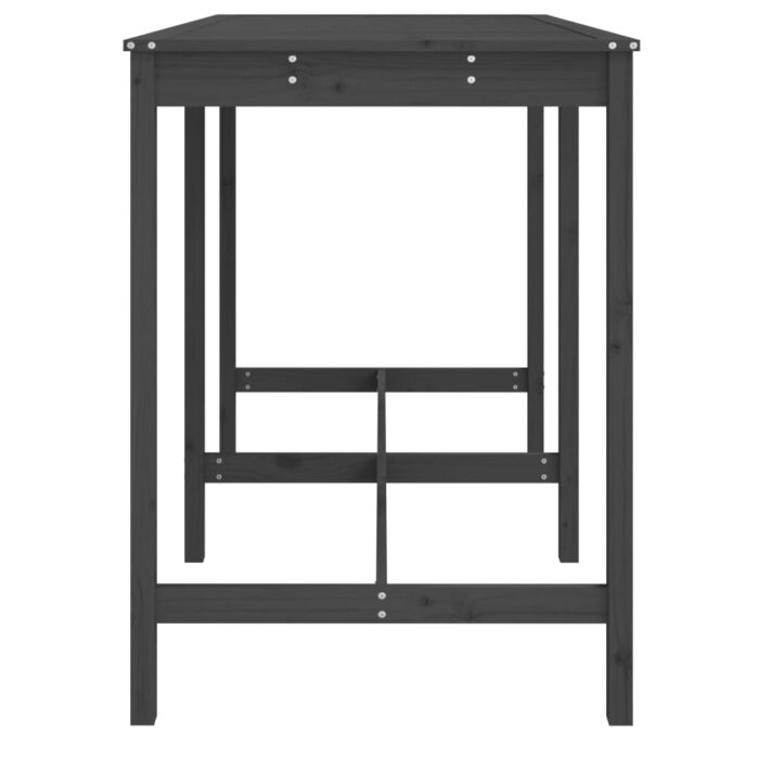 Table de jardin gris 159,5x82,5x110 cm bois massif de pin – Image 3