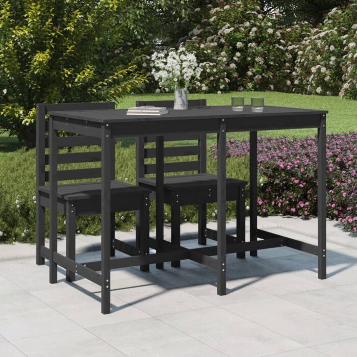Table de jardin gris 159,5x82,5x110 cm bois massif de pin – Image 1