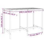 Table de jardin marron miel 159,5x82,5x110cm bois massif de pin – Image 5