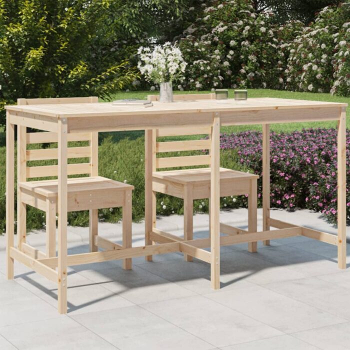 Table de jardin 203,5x90x110 cm bois massif de pin – Image 1