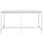 Table de jardin blanc 203,5x90x110 cm bois massif de pin – Image 2