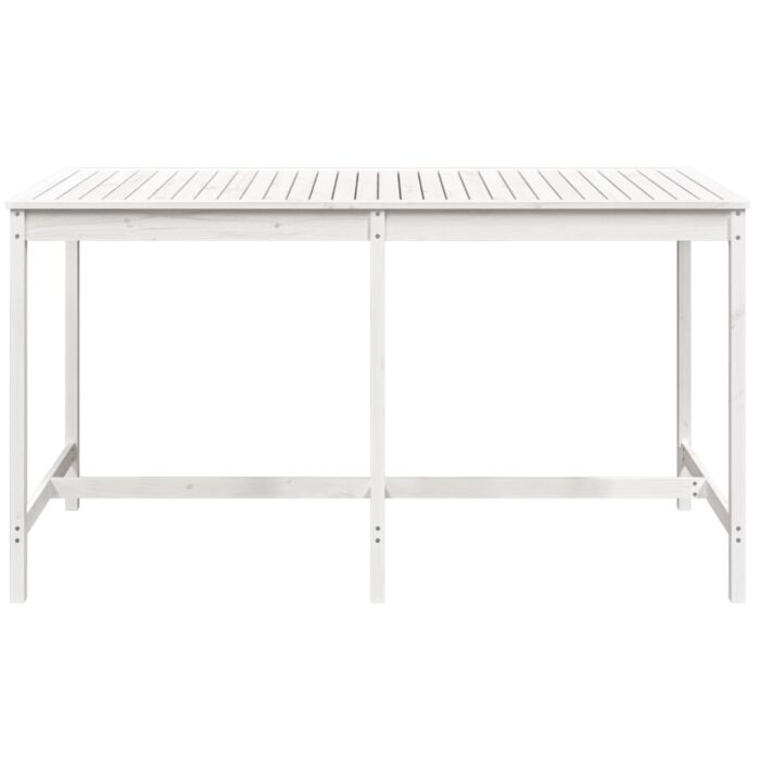 Table de jardin blanc 203,5x90x110 cm bois massif de pin – Image 2