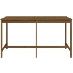 Table de jardin marron miel 203,5x90x110 cm bois massif de pin – Image 2
