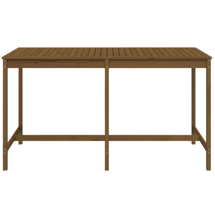 Table de jardin marron miel 203,5x90x110 cm bois massif de pin – Image 2