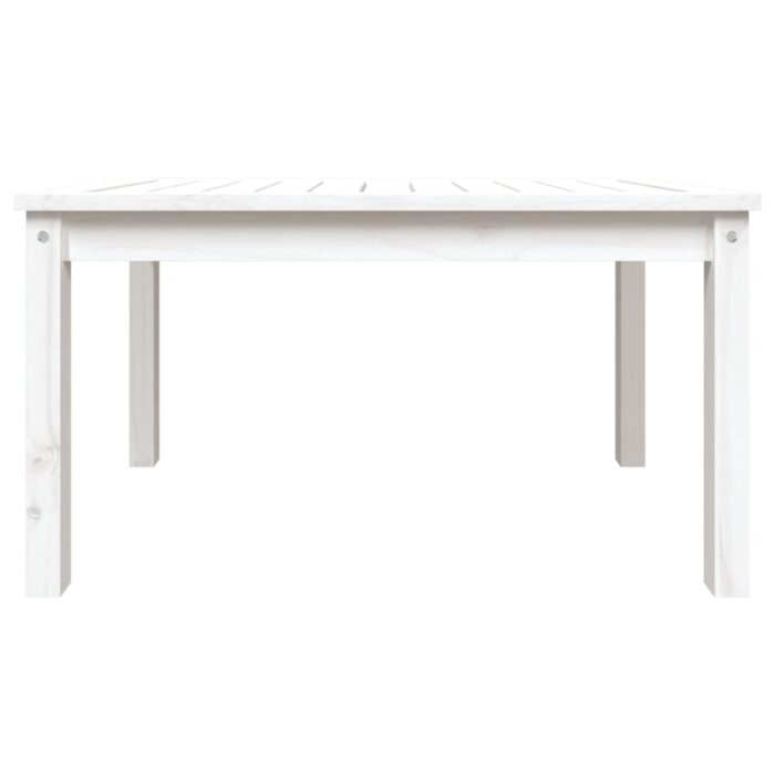 Table de jardin blanc 82,5x50,5x45 cm bois massif de pin – Image 3
