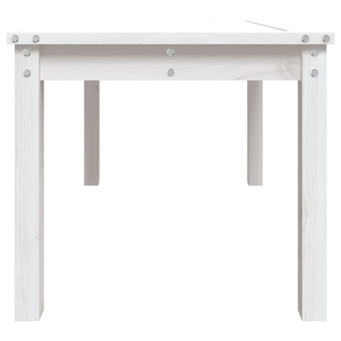Table de jardin blanc 82,5x50,5x45 cm bois massif de pin – Image 4