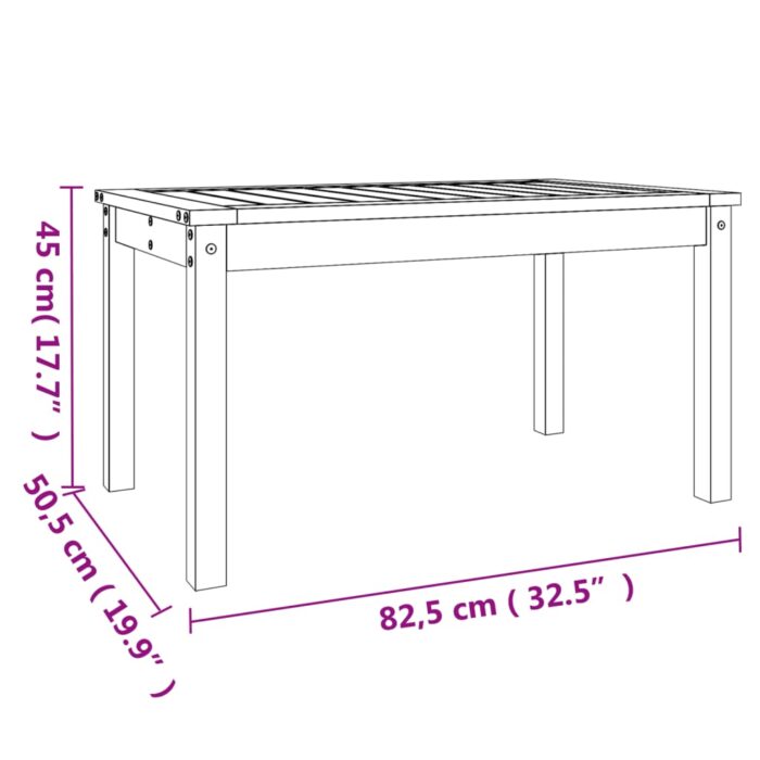 Table de jardin blanc 82,5x50,5x45 cm bois massif de pin – Image 6