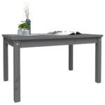 Table de jardin gris 82,5x50,5x45 cm bois massif de pin – Image 2
