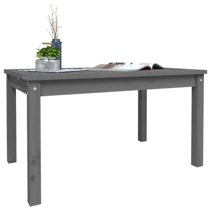 Table de jardin gris 82,5x50,5x45 cm bois massif de pin – Image 2