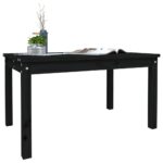 Table de jardin noir 82,5x50,5x45 cm bois massif de pin – Image 2