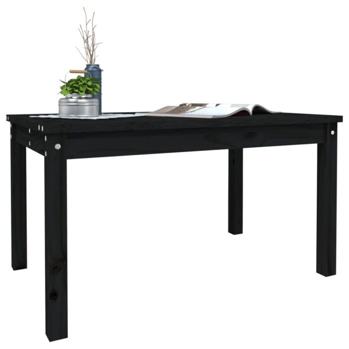 Table de jardin noir 82,5x50,5x45 cm bois massif de pin – Image 2