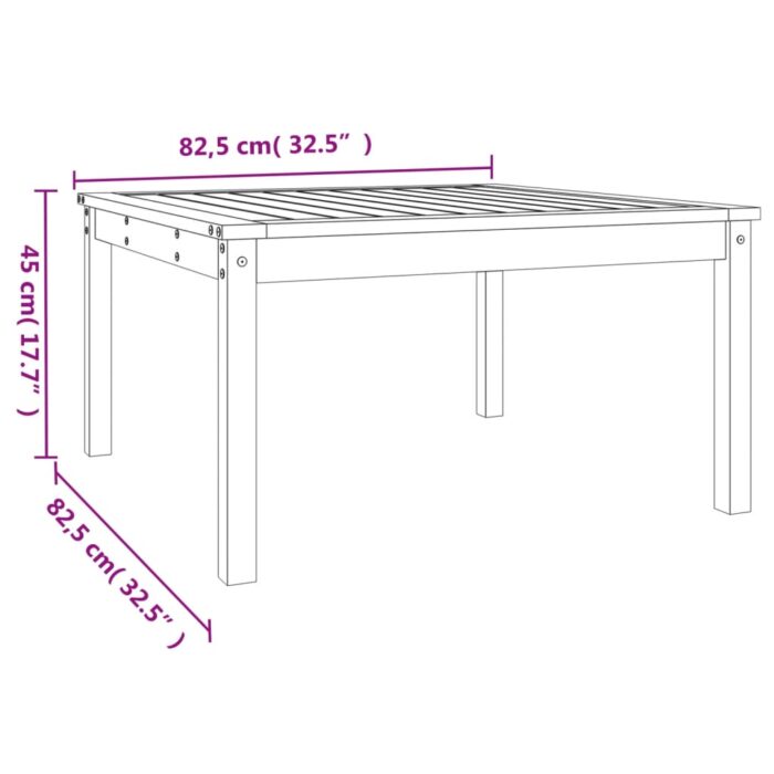 Table de jardin 82,5x82,5x45 cm bois massif de pin – Image 6