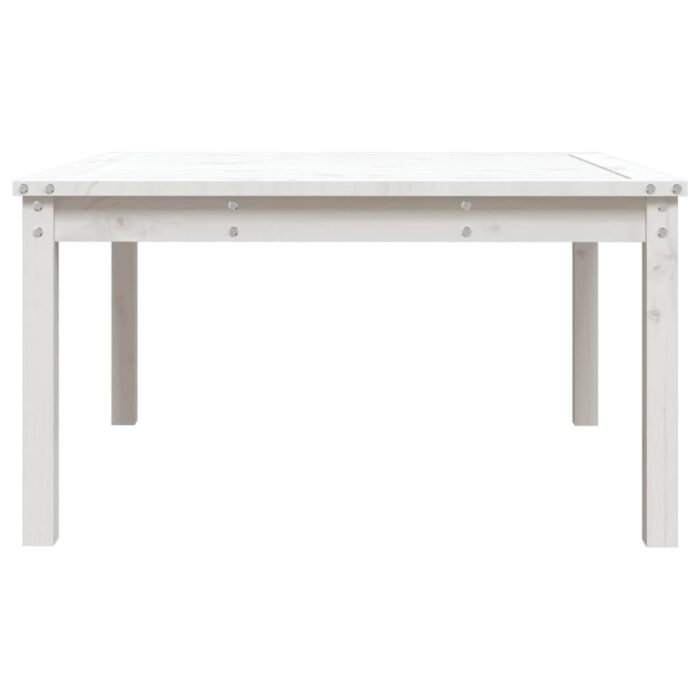 Table de jardin blanc 82,5x82,5x45 cm bois massif de pin – Image 4