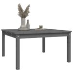 Table de jardin gris 82,5x82,5x45 cm bois massif de pin – Image 2