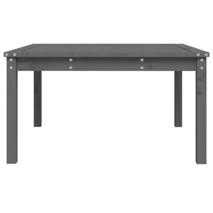 Table de jardin gris 82,5x82,5x45 cm bois massif de pin – Image 4