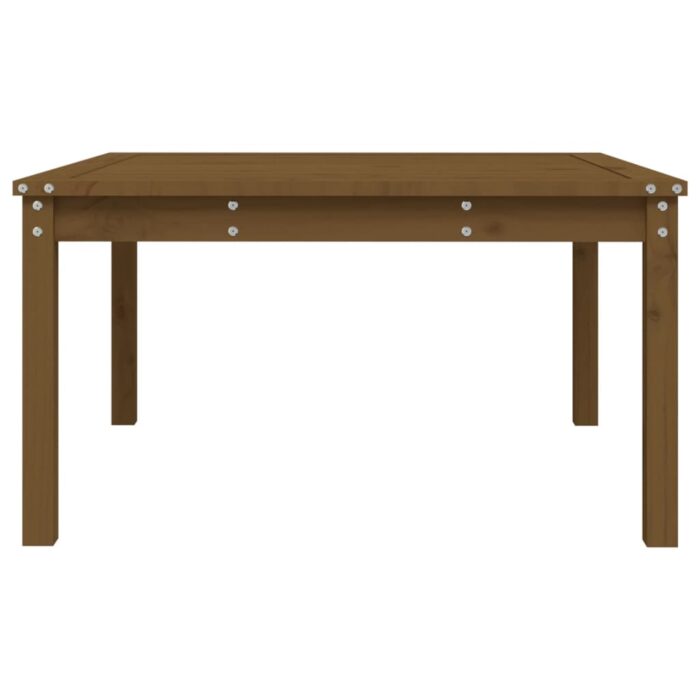 Table de jardin marron miel 82,5x82,5x45 cm bois massif de pin – Image 4