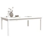 Table de jardin blanc 121x82,5x45 cm bois massif de pin – Image 2