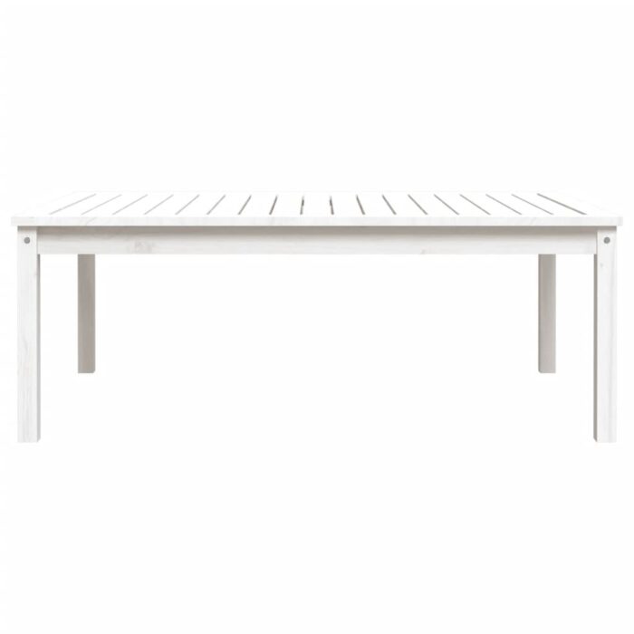 Table de jardin blanc 121x82,5x45 cm bois massif de pin – Image 3