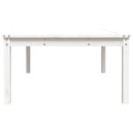 Table de jardin blanc 121x82,5x45 cm bois massif de pin – Image 4