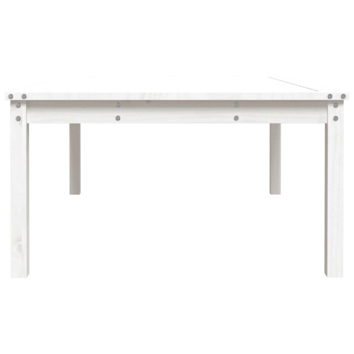 Table de jardin blanc 121x82,5x45 cm bois massif de pin – Image 4
