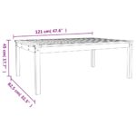 Table de jardin blanc 121x82,5x45 cm bois massif de pin – Image 6