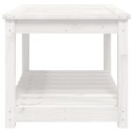 Table de jardin blanc 82,5x50,5x45 cm bois massif de pin – Image 4