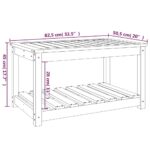 Table de jardin blanc 82,5x50,5x45 cm bois massif de pin – Image 6
