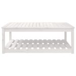 Table de jardin blanc 121x82,5x45 cm bois massif de pin – Image 3