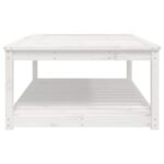 Table de jardin blanc 121x82,5x45 cm bois massif de pin – Image 4