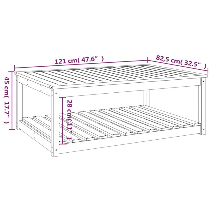 Table de jardin 121x82,5x45 cm bois massif de douglas – Image 6