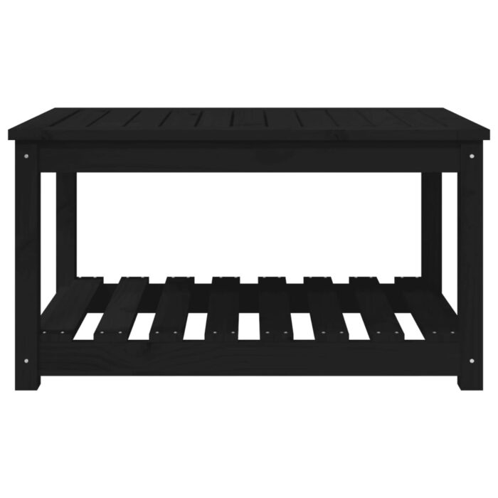 Table de jardin noir 82,5x50,5x45 cm bois massif de pin – Image 3