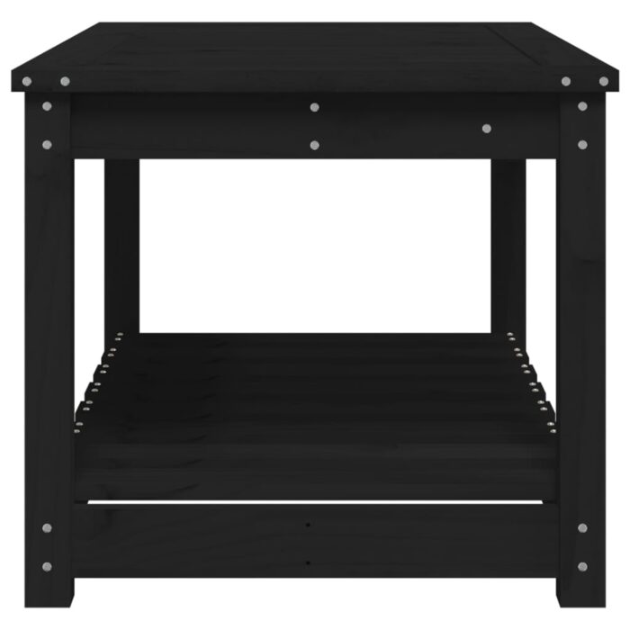Table de jardin noir 82,5x50,5x45 cm bois massif de pin – Image 4