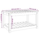 Table de jardin noir 82,5x50,5x45 cm bois massif de pin – Image 6