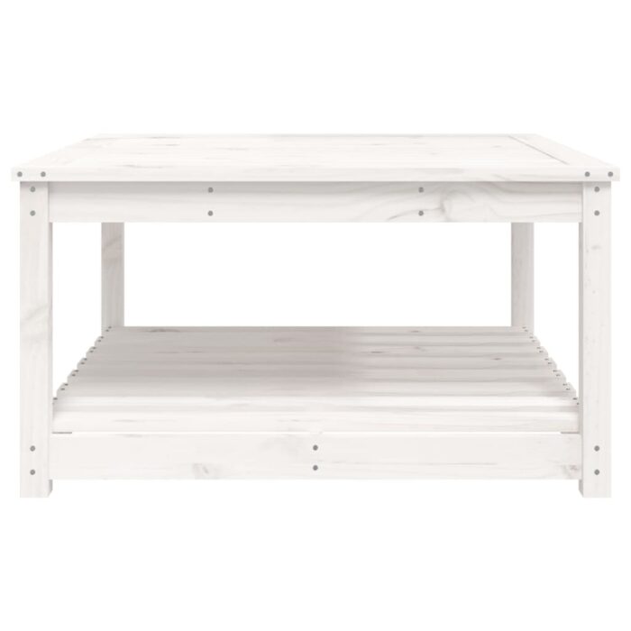 Table de jardin blanc 82,5x82,5x45 cm bois massif de pin – Image 4