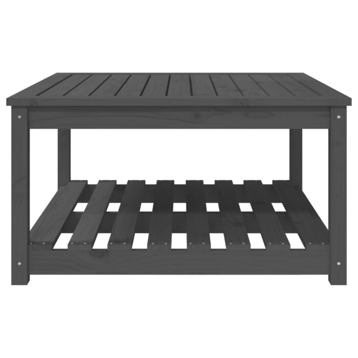 Table de jardin gris 82,5x82,5x45 cm bois massif de pin – Image 3