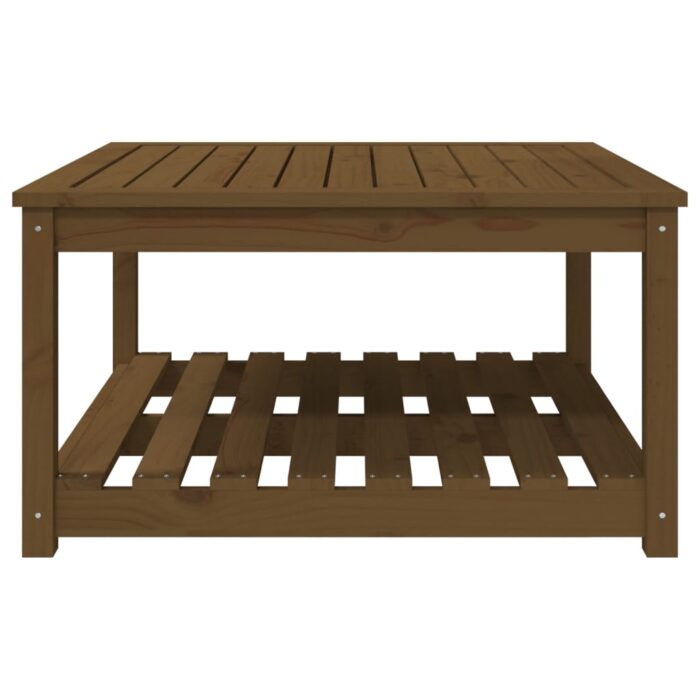 Table de jardin marron miel 82,5x82,5x45 cm bois massif de pin – Image 3