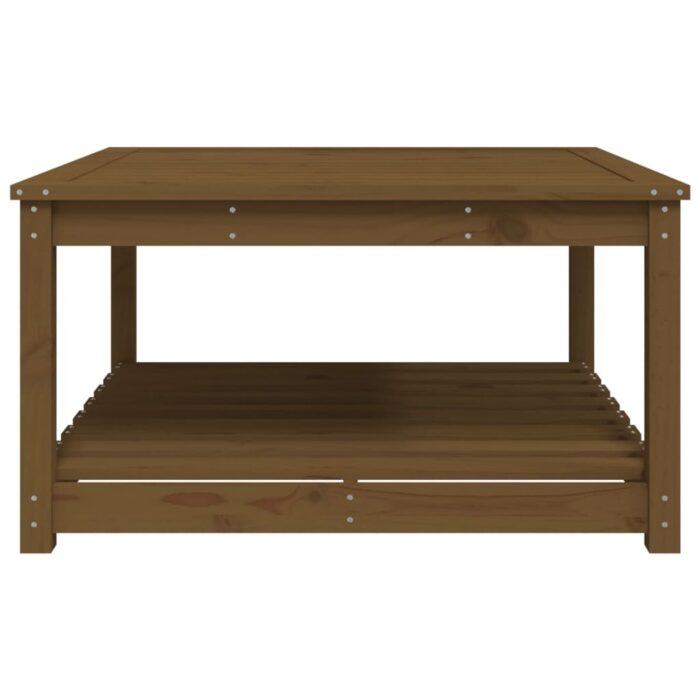 Table de jardin marron miel 82,5x82,5x45 cm bois massif de pin – Image 4