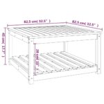 Table de jardin marron miel 82,5x82,5x45 cm bois massif de pin – Image 6