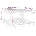 Table de jardin noir 82,5x82,5x45 cm bois massif de pin – Image 6