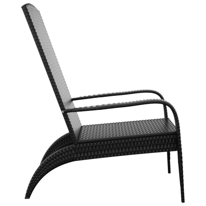 Chaise de jardin Adirondack Noir Résine tressée – Image 2