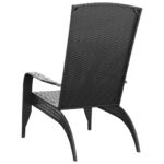 Chaise de jardin Adirondack Noir Résine tressée – Image 3