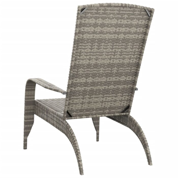 Chaise de jardin Adirondack Gris Résine tressée – Image 3