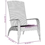 Chaise de jardin Adirondack Gris Résine tressée – Image 5