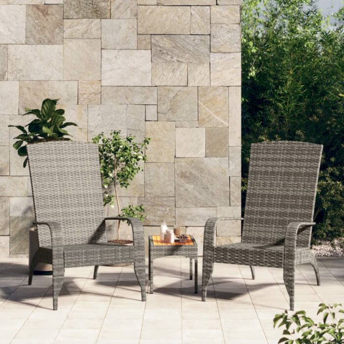 Chaise de jardin Adirondack Gris Résine tressée – Image 1