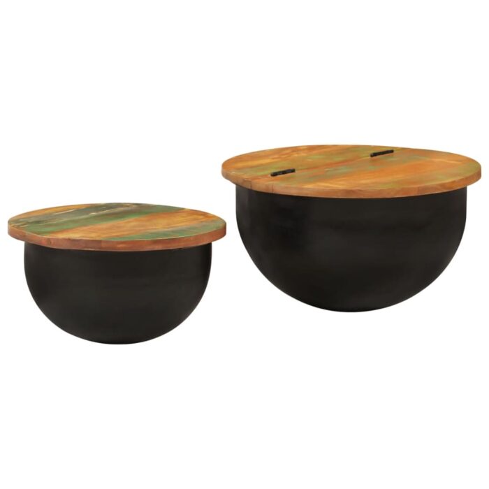 VXL8720845692773_g_en_hd_10.jpg Ensemble de tables basses 2 pcs noir bois récupération massif – Image 10