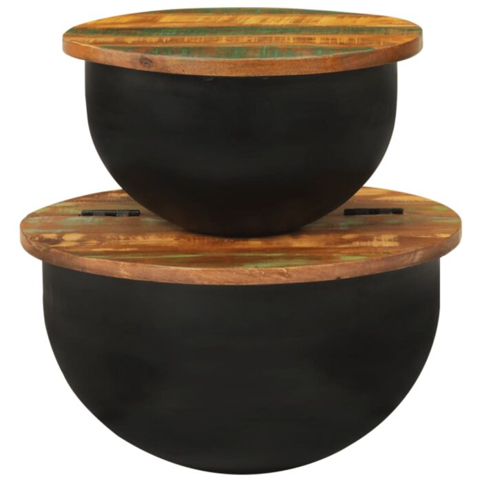 VXL8720845692773_g_en_hd_4.jpg Ensemble de tables basses 2 pcs noir bois récupération massif – Image 4