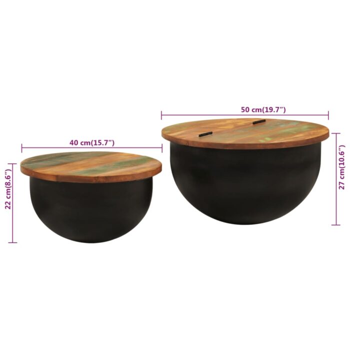 VXL8720845692773_g_en_hd_7.jpg Ensemble de tables basses 2 pcs noir bois récupération massif – Image 7